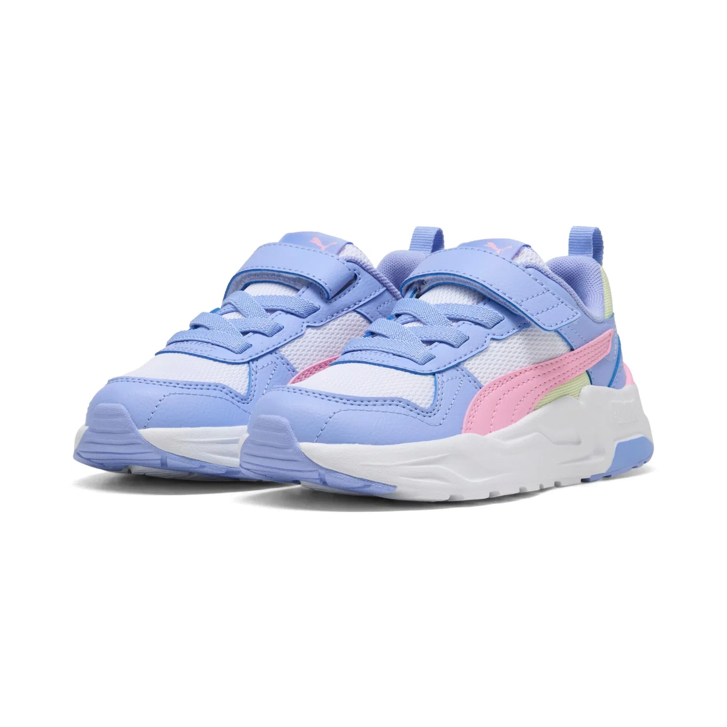 Детские спортивные кроссовки с амортизацией PUMA TRINITY 2 LT AC PS, White/Pink Shimmer/Intense Lavender
