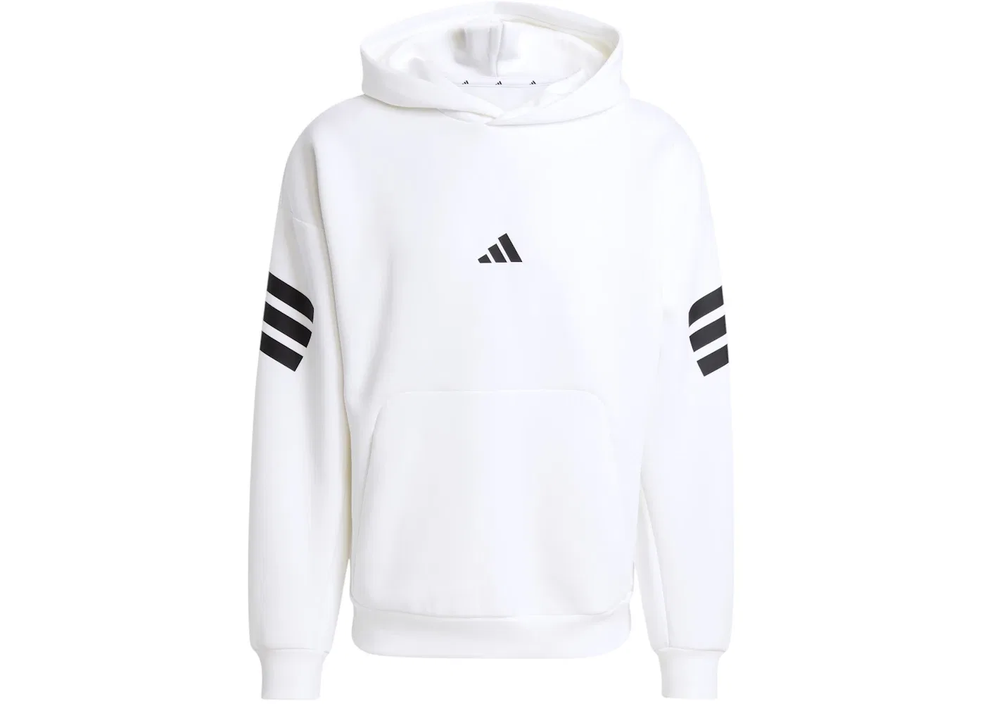 Мужская худи с принтом Adidas Future Icons 3-Stripes Hoodie, White