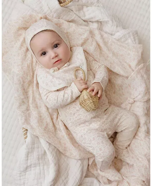 Детский комплект из футера с моделью Vine Collection Ely'S & Co., Ivory Pink — фото 2