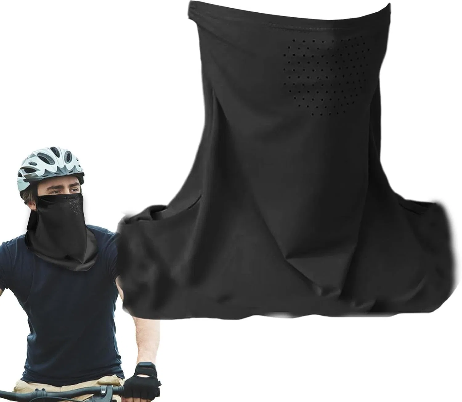 UV-защитная маска для лица, Polyester/Eisseide, 1 шт, Schwarz Generisch — фото 4
