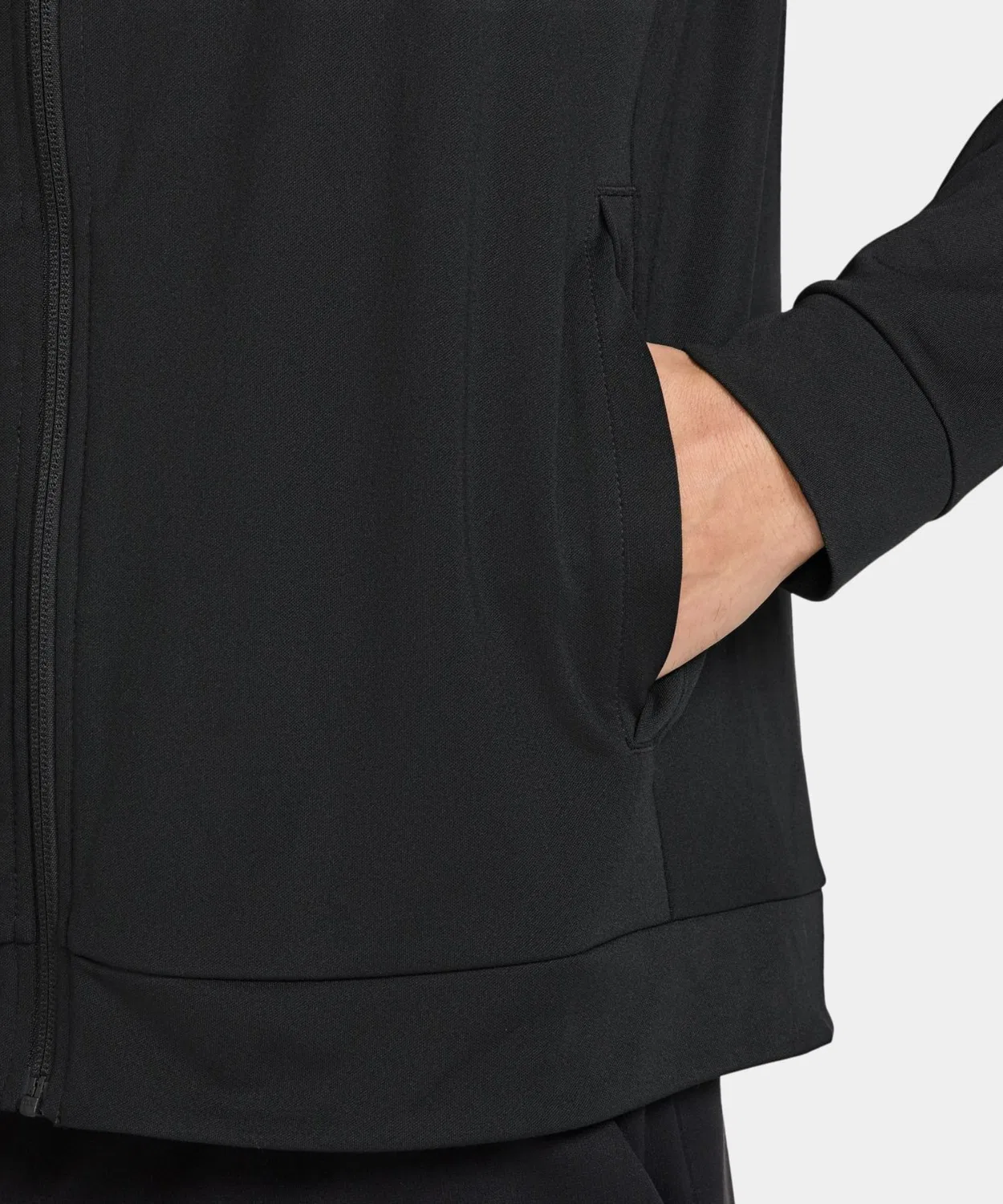 Мужская куртка из футера с быстросохнущей технологией Dri-FIT, модель DF Flex NIKE, Black — фото 3