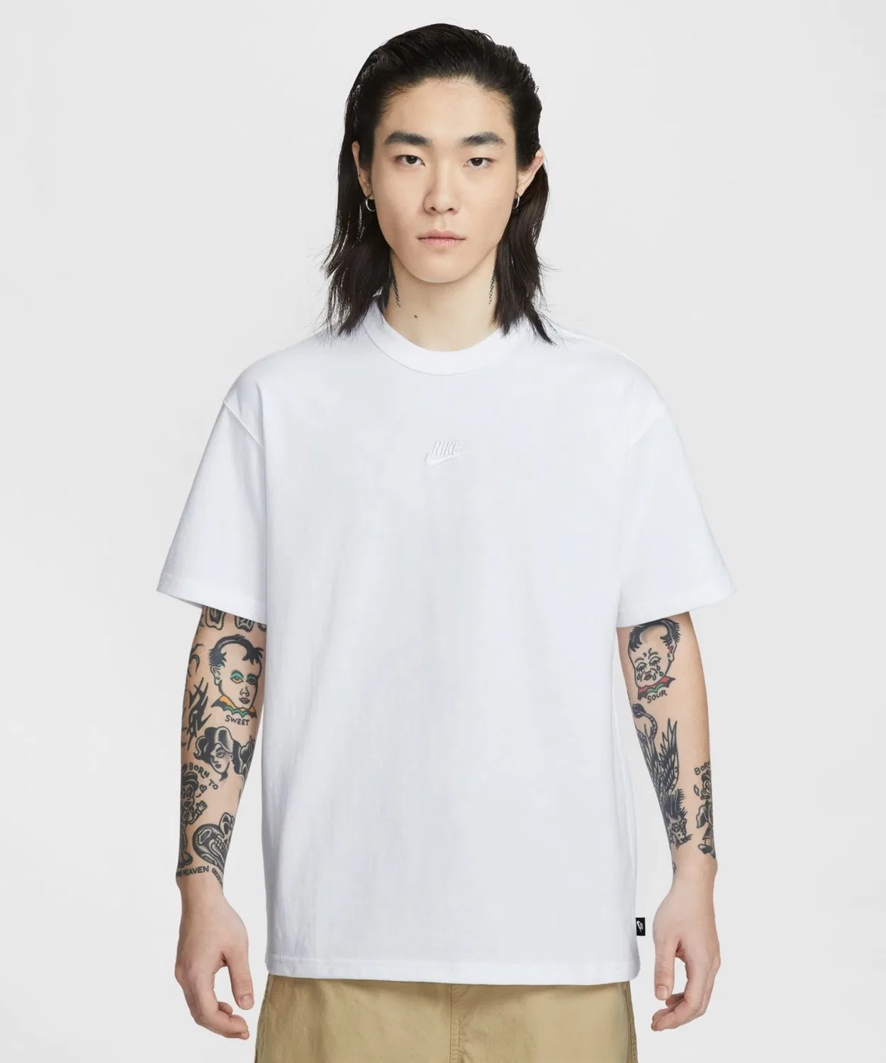 Мужская футболка с коротким рукавом из плотного хлопка NIKE NSW LSE PREM ESS SUST S/S, Белый