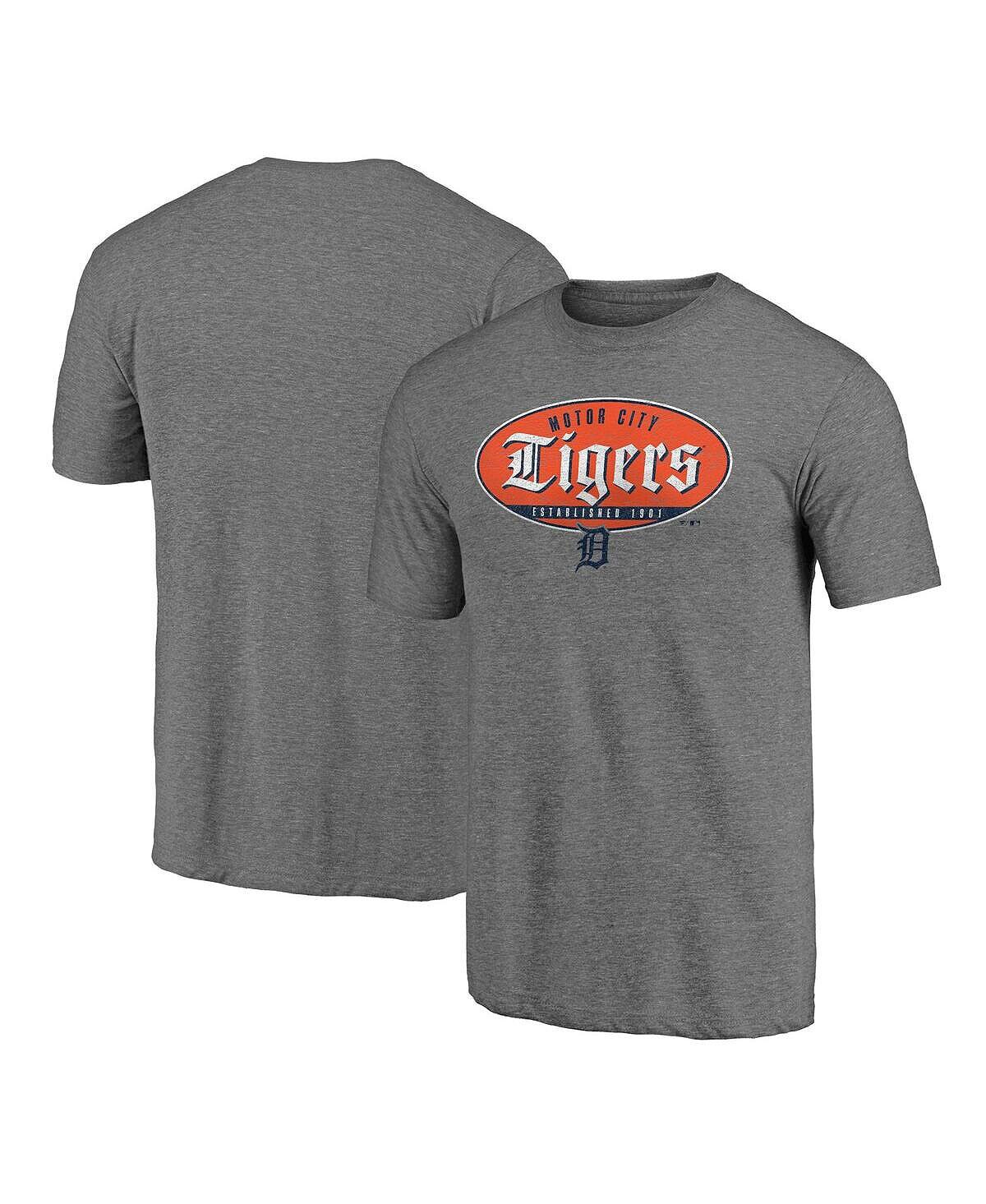 

Мужская футболка detroit tigers hometown из коллекции oil can tri-blend с фирменной меланжевой серой отделкой Fanatics, мульти