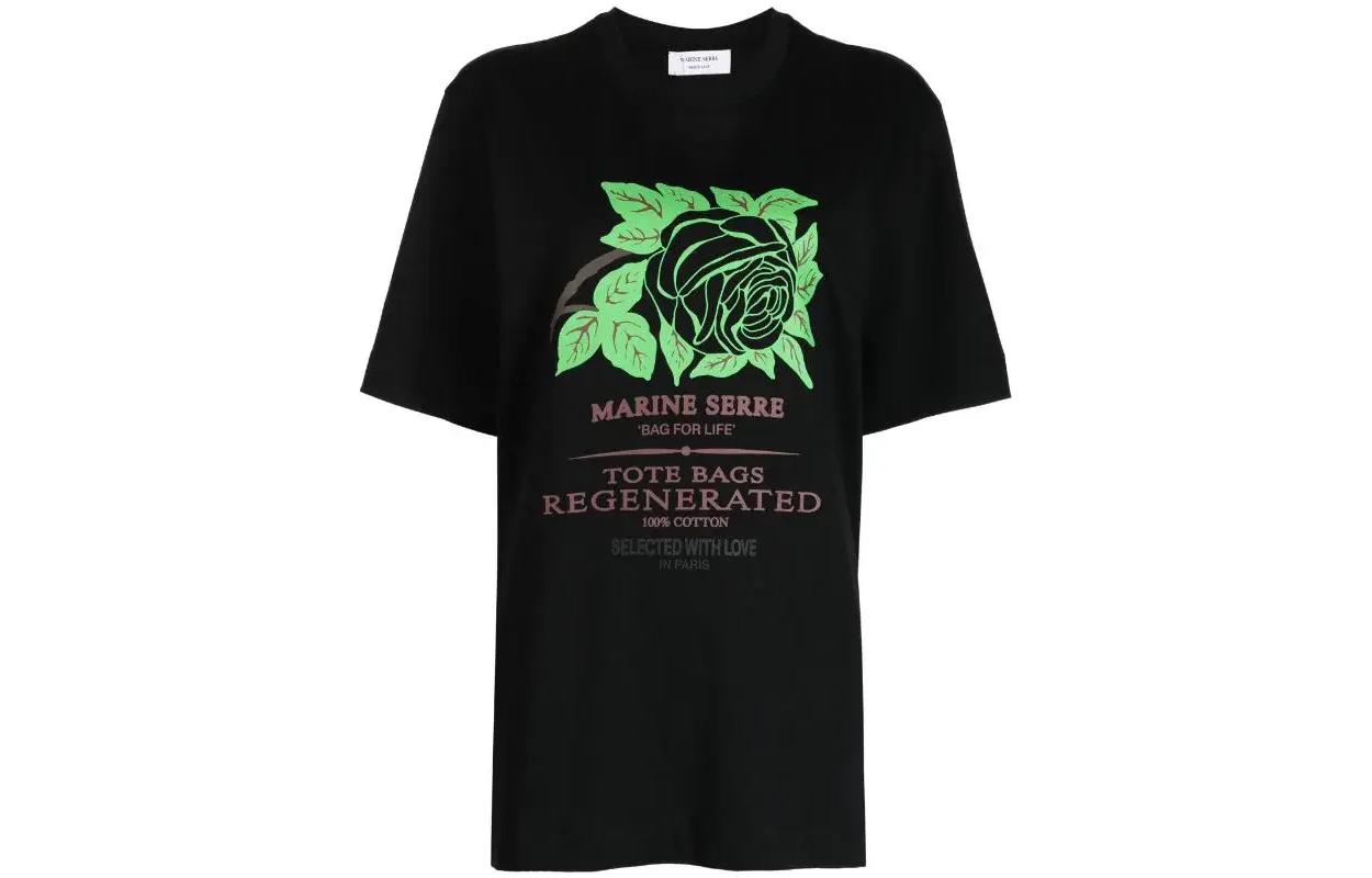 

Футболка с принтом из органического хлопка Marine Serre, черная
