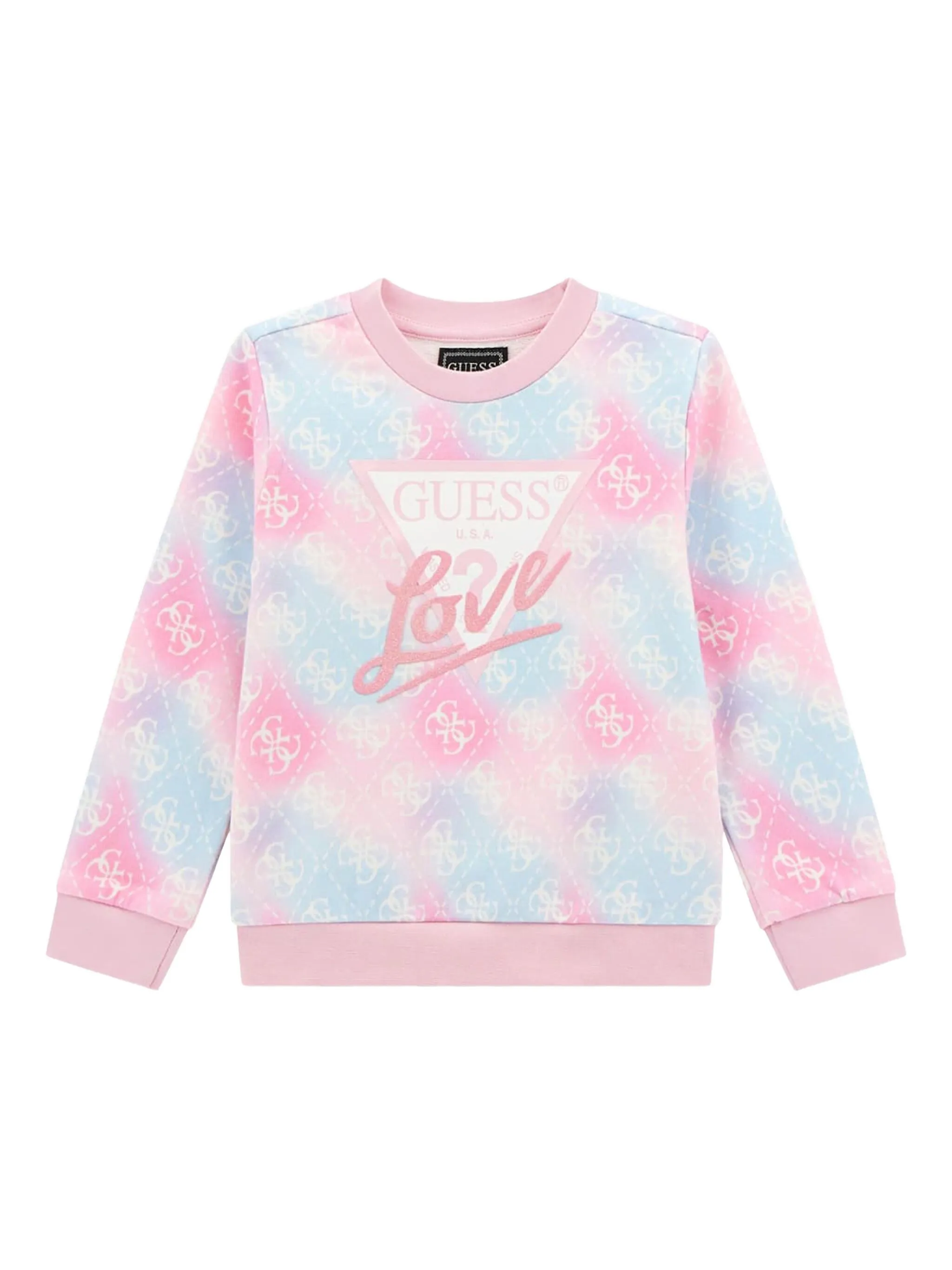 

Толстовка с принтом тай-дай и логотипом Guess Kids, розовый