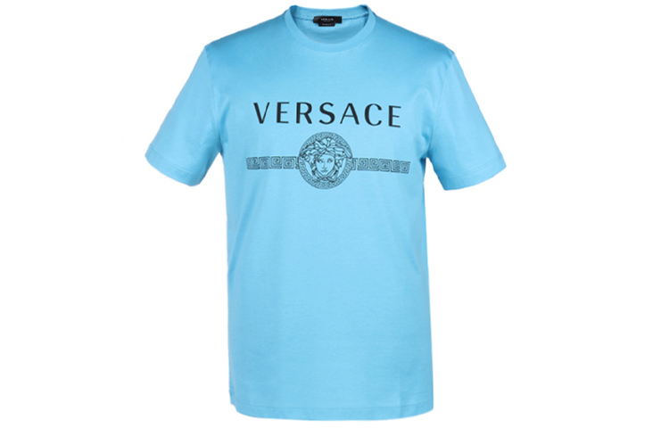 Футболка мужская небесно-голубая VERSACE — фото 2