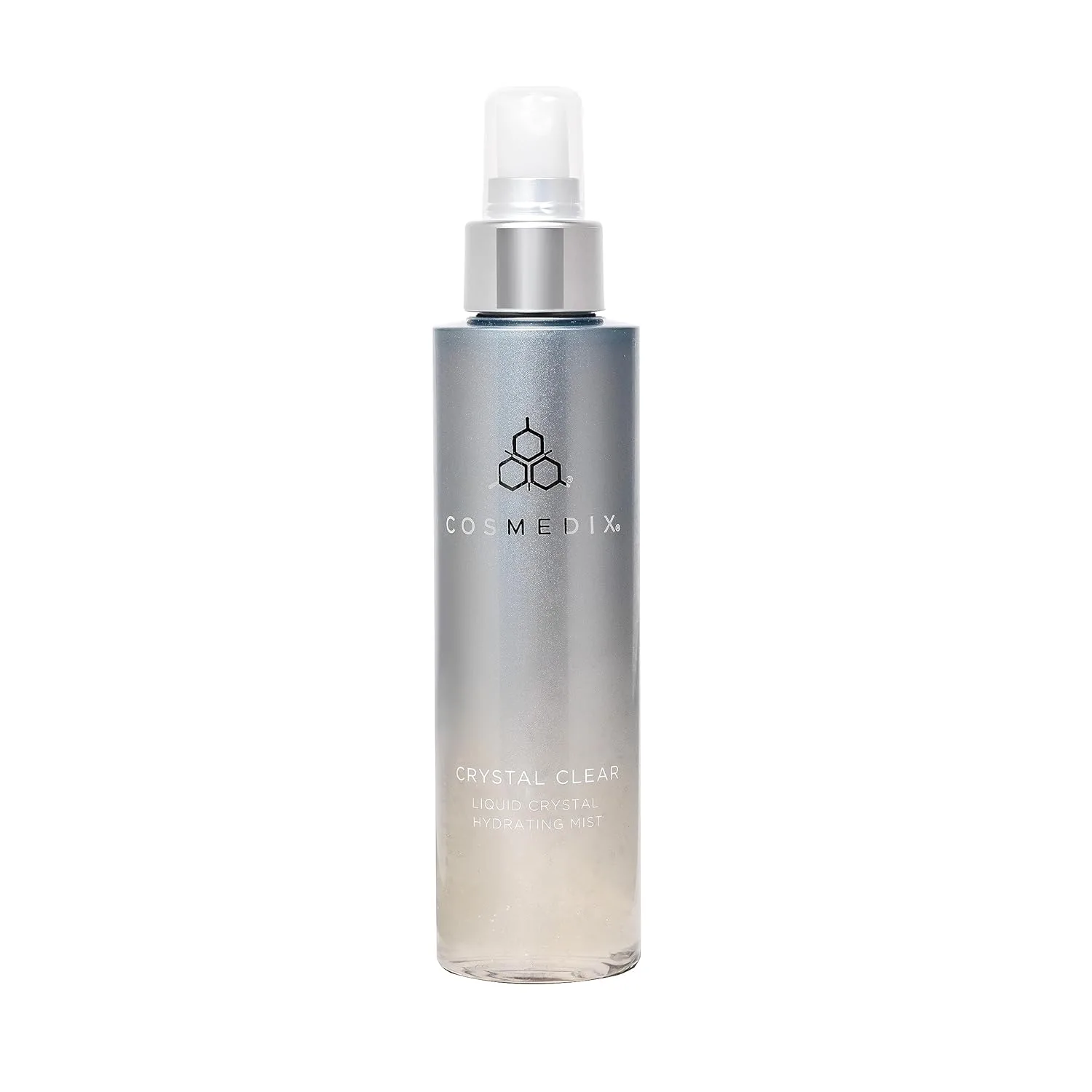 Увлажняющий спрей COSMEDIX Crystal Clear Liquid Crystal, ультраувлажняющий, улучшает текстуру кожи, содержит жидкие кристаллы, не тестируется на животных, не содержит парабенов и глютена.