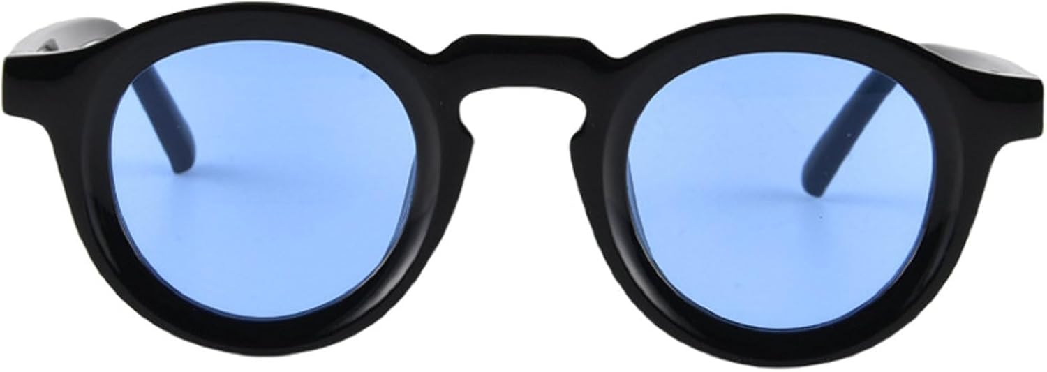 

Круглые солнцезащитные очки для женщин и мужчин в стиле панк, ретро, ​​модные солнцезащитные очки с прозрачными линзами и защитой от УФ-излучения UV400. Модные женские солнцезащитные очки mincl, Black Blue