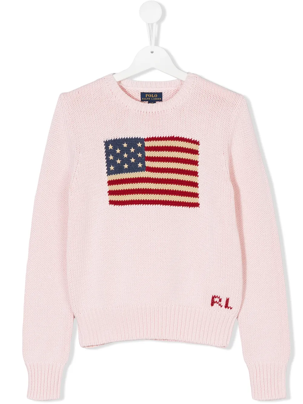 

Джемпер с флагом USA POLO RALPH LAUREN KIDS, розовый