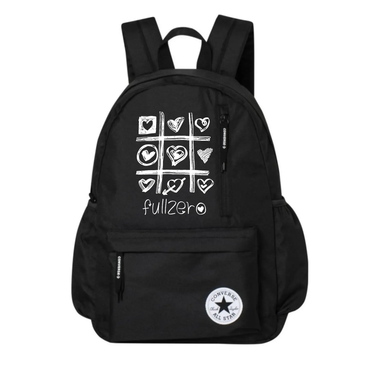 

Converse Полиэстеровый рюкзак среднего размера унисекс черный, Heart Graffiti