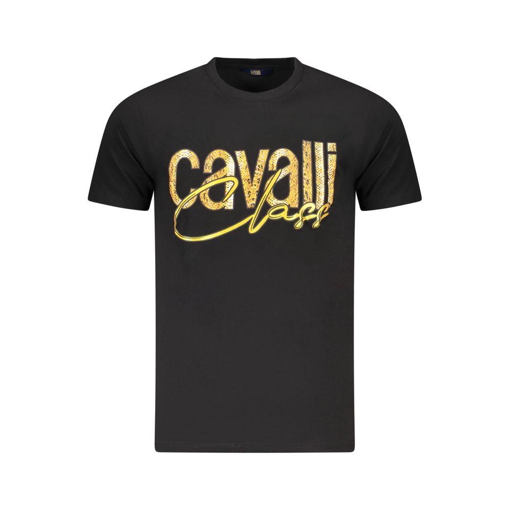 

Черная хлопковая мужская футболка Cavalli Class