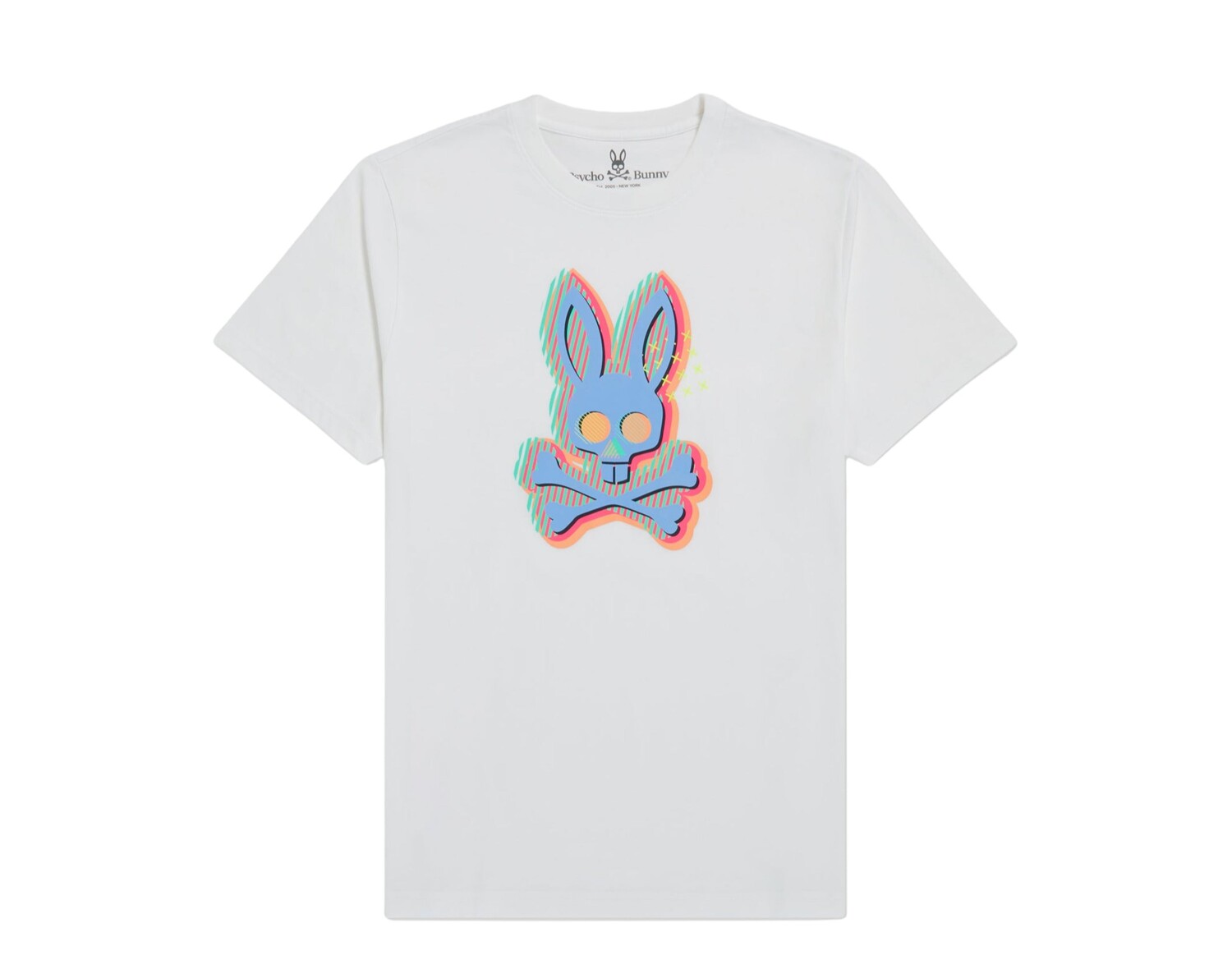 

Белая мужская футболка Psycho Bunny Ethan Deco Bunny B6U109S1PC-WHT, белый