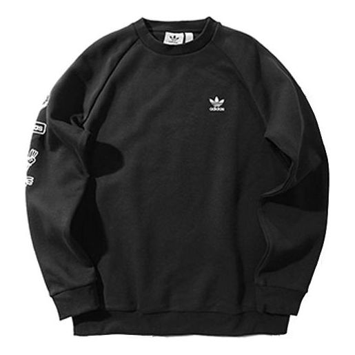 

Толстовка originals graphic crew logo printing casual sports round neck pullover black Adidas, черный