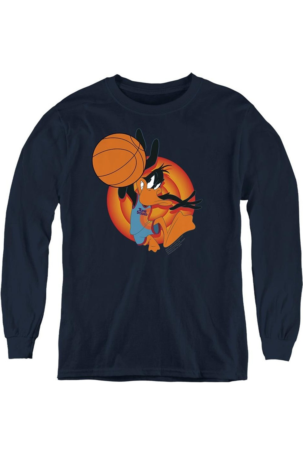 

Молодежная толстовка с длинным рукавом Space Jam 2 "Daffy Slam" Gildan, темно-синий