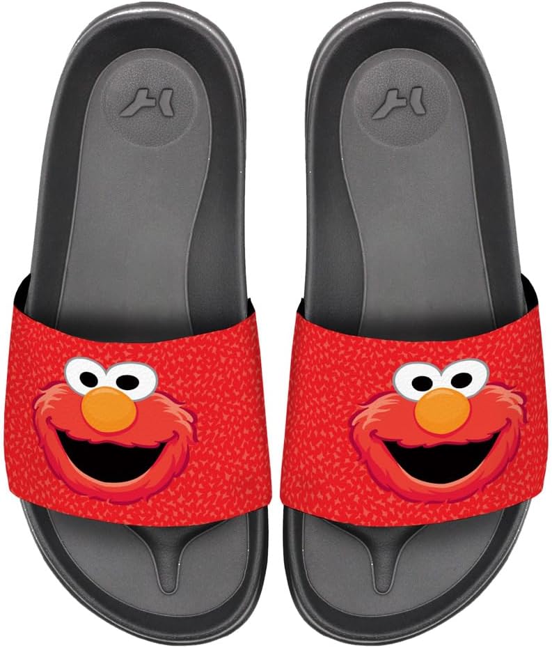 

Сандалии-шлепанцы Popfunk Sesame Street Elmo Face унисекс для взрослых, официально лицензированы Hypd Slydr Switch, черный