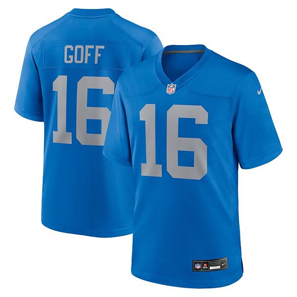 

Мужская синяя альтернативная игровая футболка Detroit Lions Jared Goff Nike