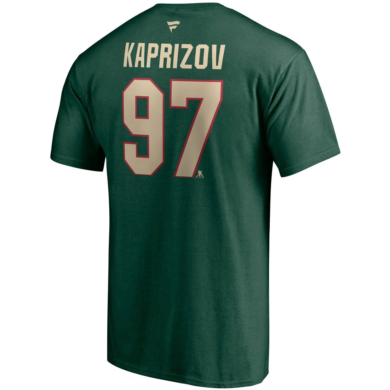 Мужская зеленая футболка с логотипом Кирилла Капризова Minnesota Wild Authentic Stack с именем и номером Fanatics — фото 3