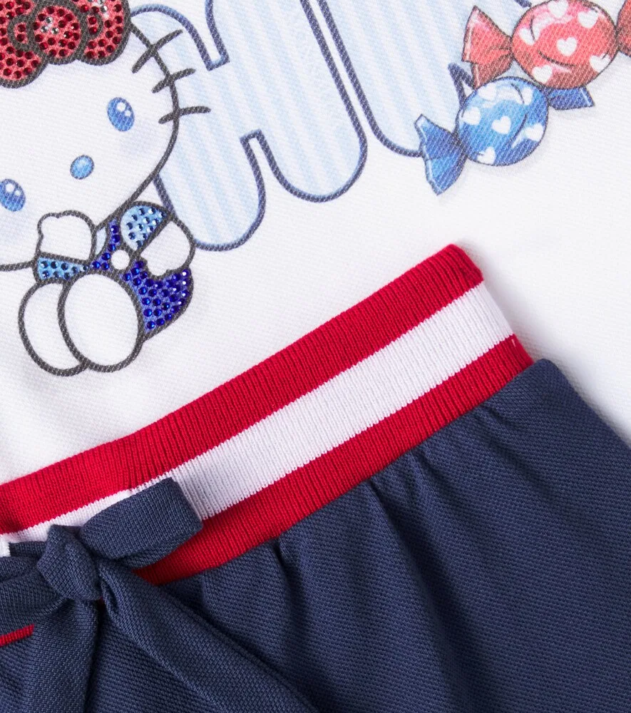 Комплект из футболки и юбки Hello Kitty Monnalisa, синий — фото 3