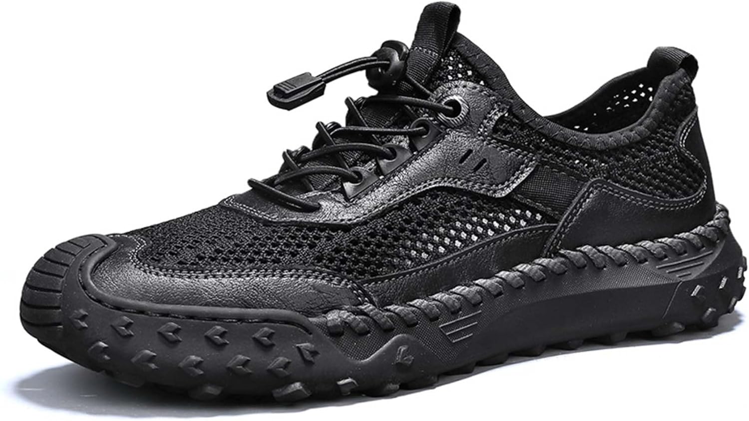 

Мужские водные туфли Летняя мода Сетчатые дышащие для активного отдыха и кросс-кантри Кроссовки Нескользящие Удобные повседневные прогулочные обувь Generic, черный