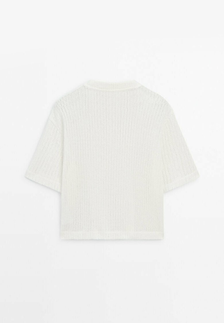 

Базовая футболка TEXTURED SHORT SLEEVE Massimo Dutti, белый