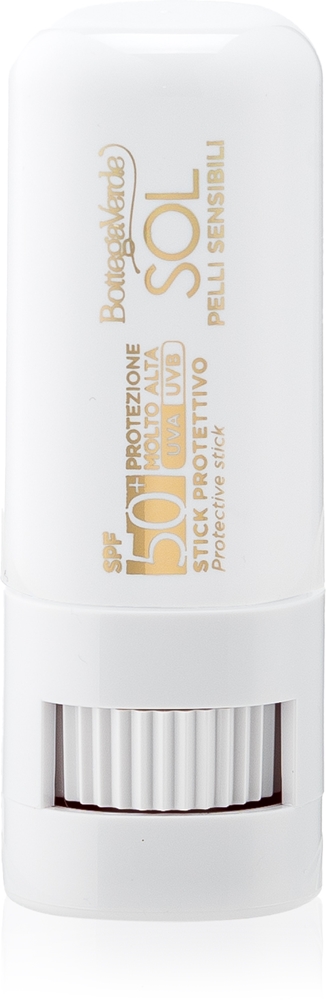 

Солнцезащитный крем-карандаш Sol pelli sensibili. Bottega Verde, spf 50+ 9 мл