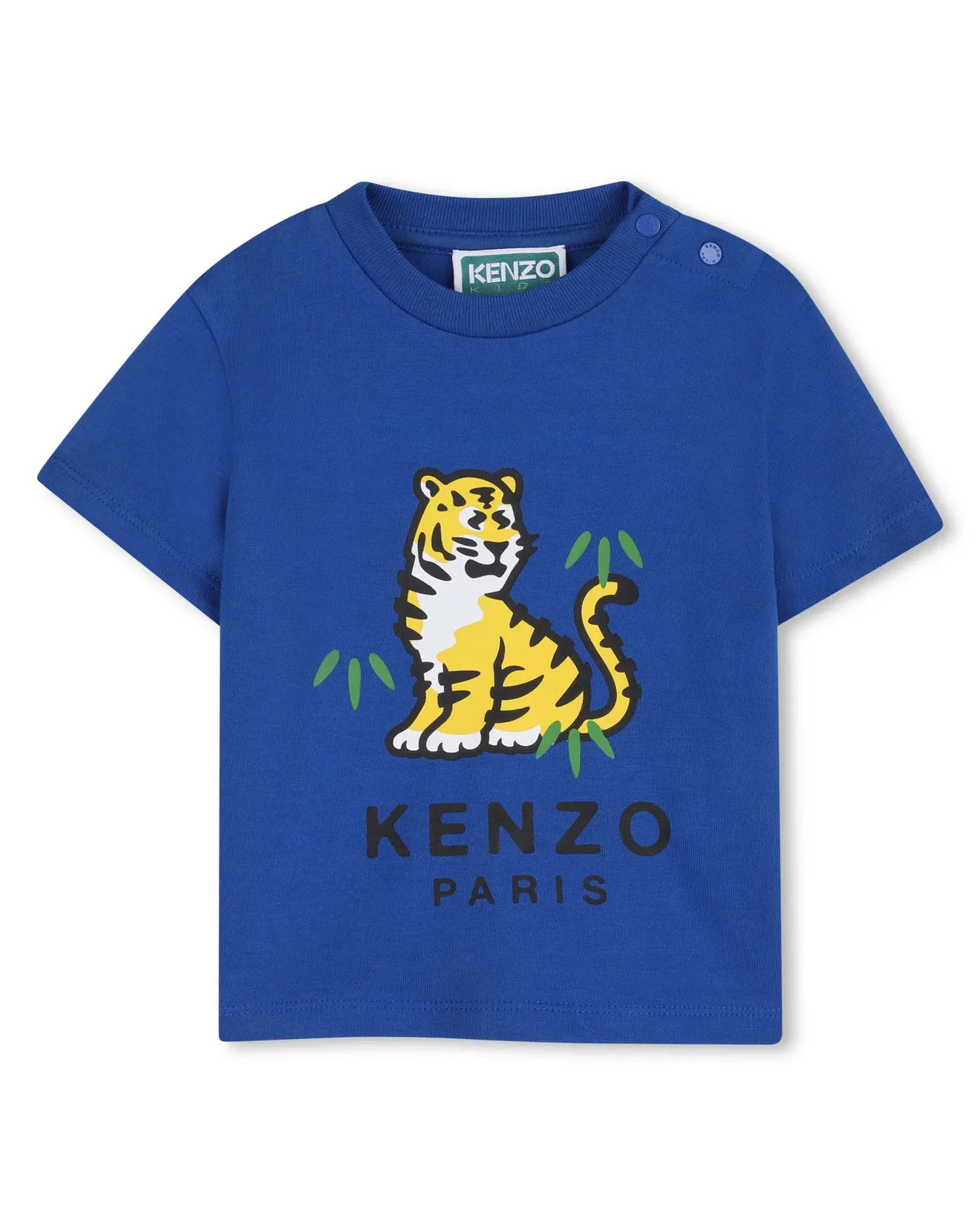 Детский комплект с коротким рукавом с рисунком спереди из хлопка Kenzo Kids, синий — фото 2
