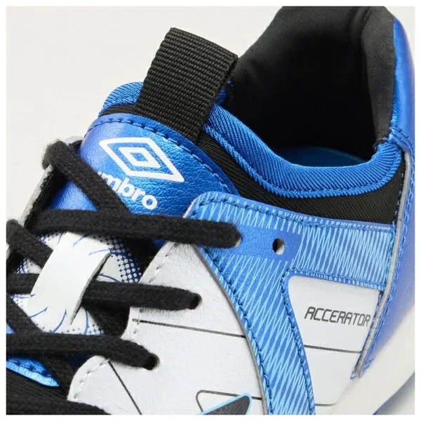 Детские футбольные бутсы Umbro Accerator JR Wide, белый/синий, размер 20.0cm - 31 RU — фото 4