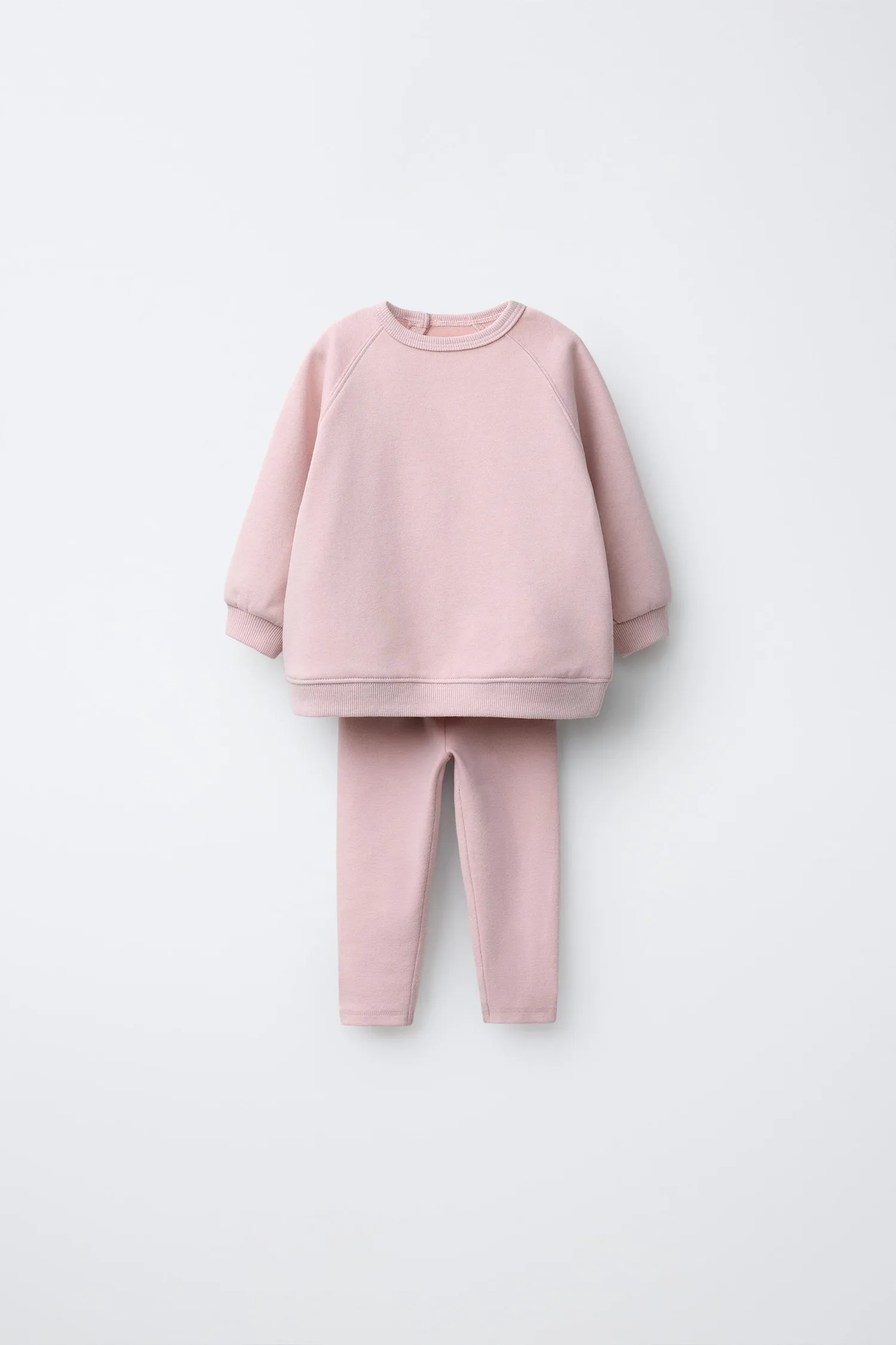 Однотонный комплект из толстовки и леггинсов Zara, розовый