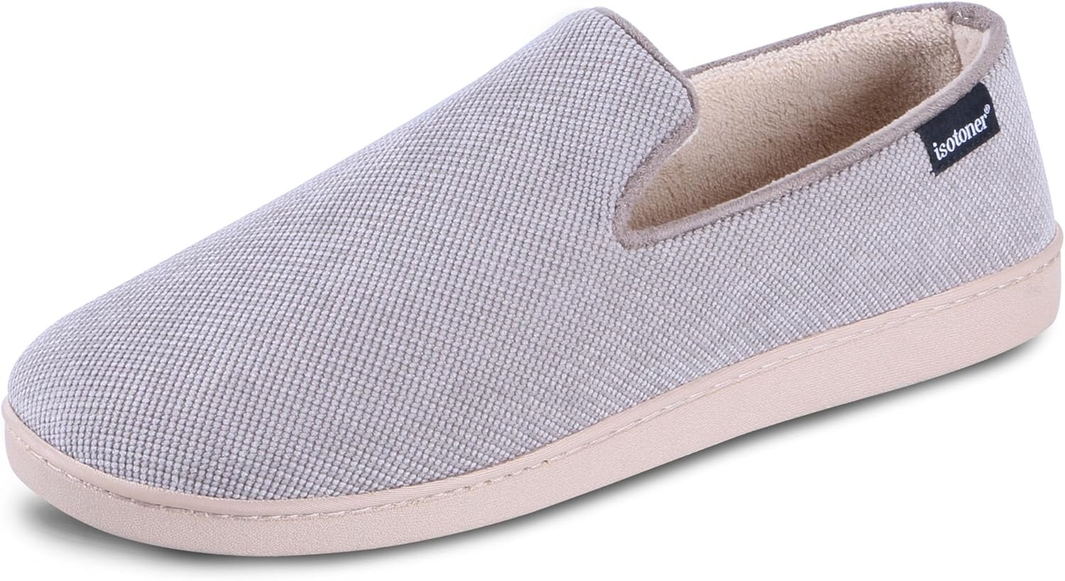 

Мужские домашние/дышащие тапочки Isotoner с ромбовидным вельветом и комфортной стелькой с эффектом памяти, серый