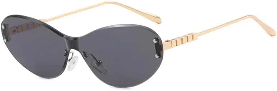 

Женские солнцезащитные очки в стиле Y2k без оправы, металлическая оправа, защита от УФ-излучения UV400, закругленные края, подходят для вождения на открытом воздухе KTUCN, 1