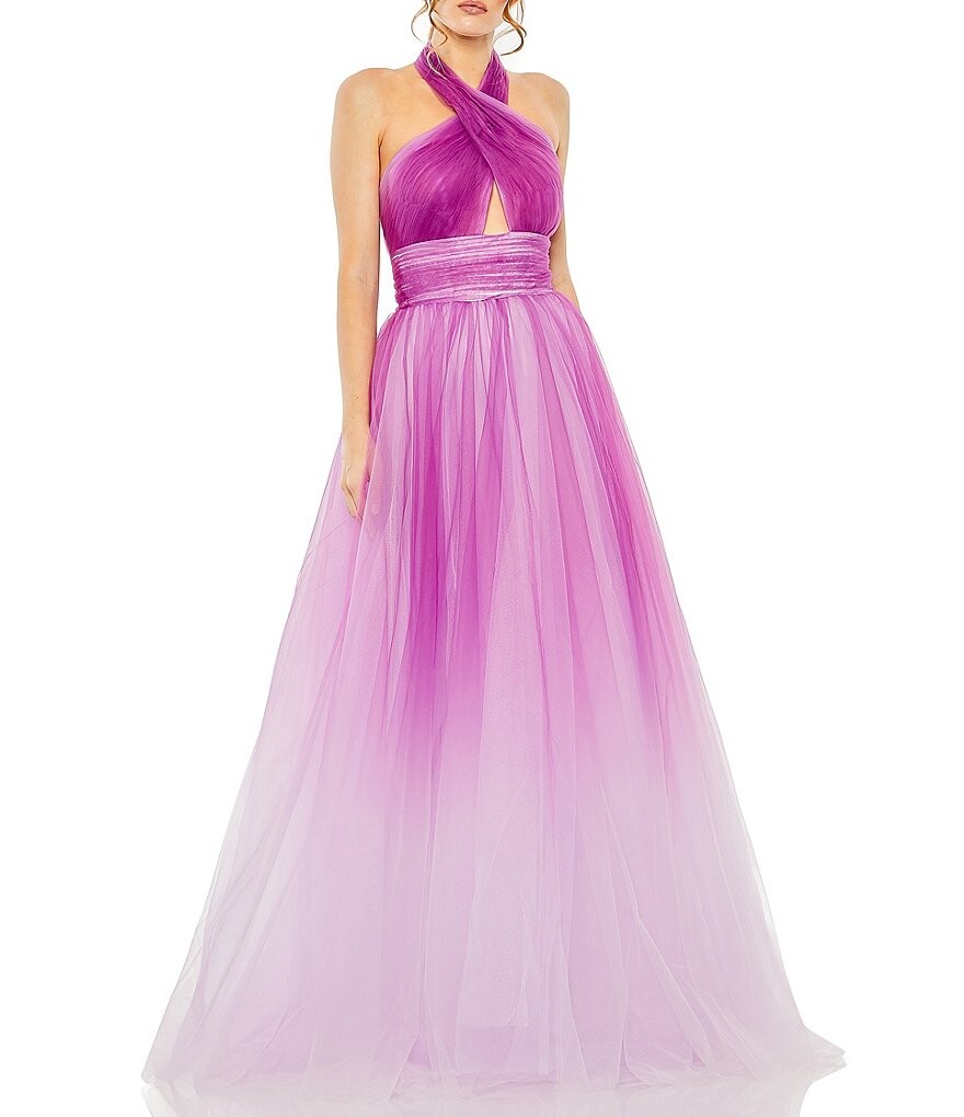 

Mac Duggal Бальное платье с бретельками и бретельками омбре, фиолетовый