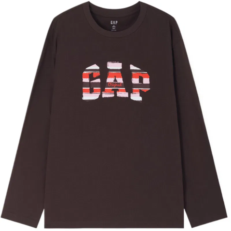 Футболка с круглым вырезом GAP бежевая — фото 4