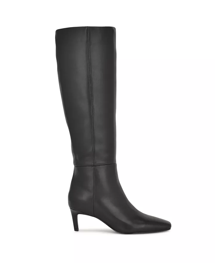 Женские сапоги Caddy с широким голенищем на низком каблуке Kitten Heel Nine West, черный — фото 2