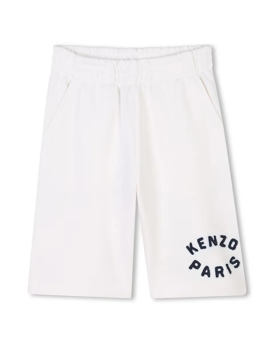 

Белые хлопковые шорты Kenzo Kids, белый