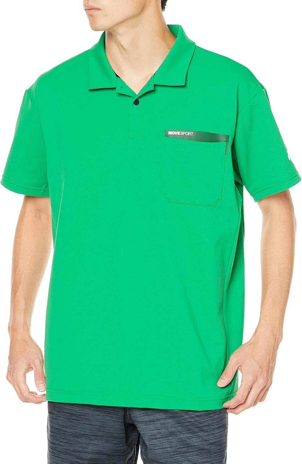 

Футболка-поло Move Sports Descente, короткий рукав, защита от солнца, защита от УФ-излучения (UPF 50+), дышащая, эластичная, для тренировок, гольфа, мужская, зеленый