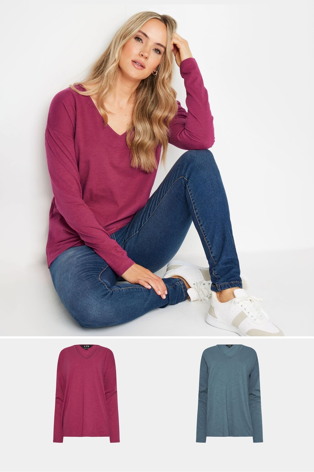 

Футболка с длинным рукавом, 2 шт в упаковке Long Tall Sally, розовый