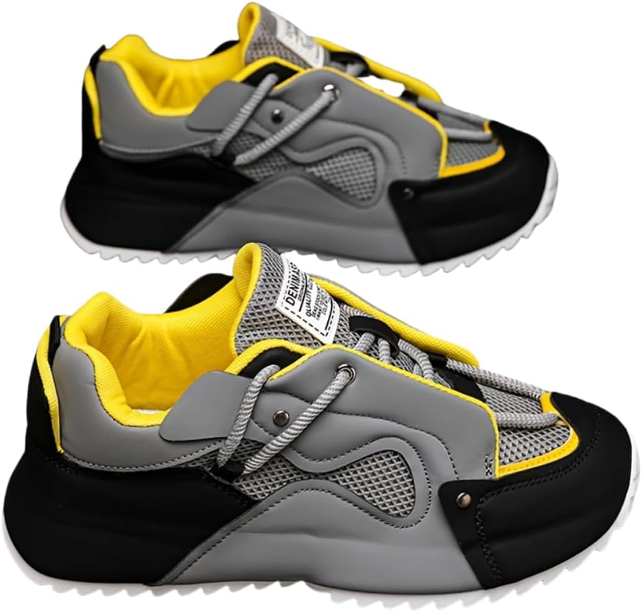 

Мужские кроссовки Hhhchpm для повседневного спорта с сетчатым дизайном, дышащей тканевой подкладкой и регулируемыми ремешками, модные низкие кеды для повседневной носки, черный