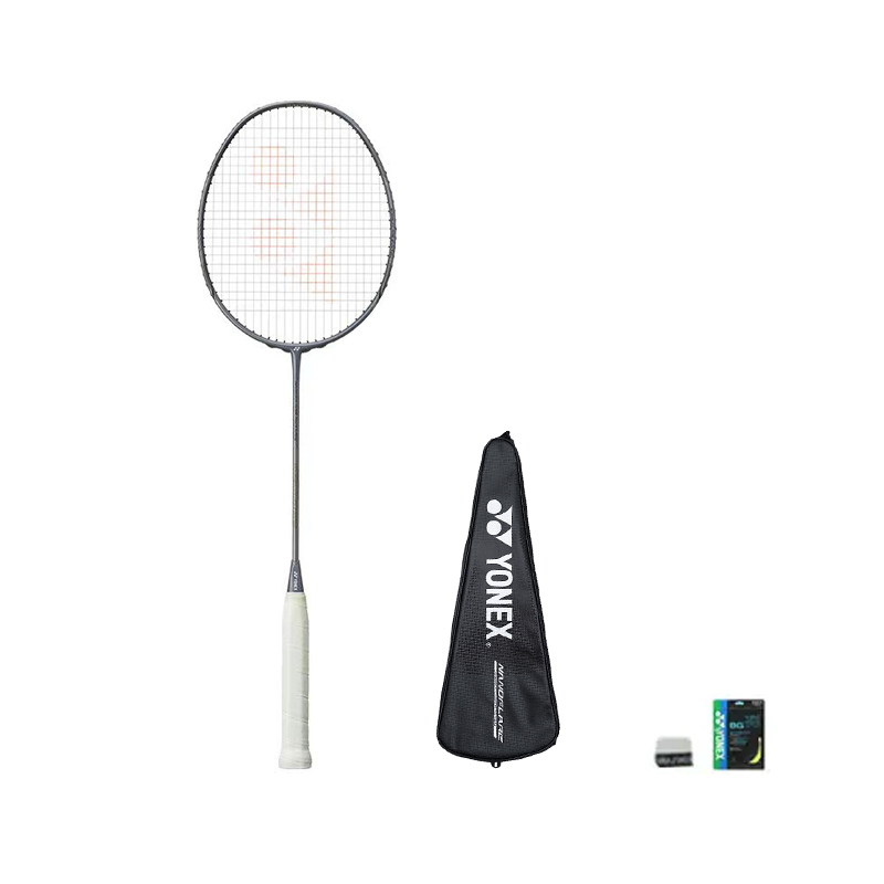 

Быстрая ракетка для бадминтона NFNT Gray Cut Full Carbon, тип: контроль, универсальная, для защиты, профессиональная, 4U/G5, Gray YONEX