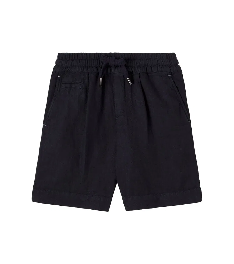Льняные шорты Brunello Cucinelli Kids, синий