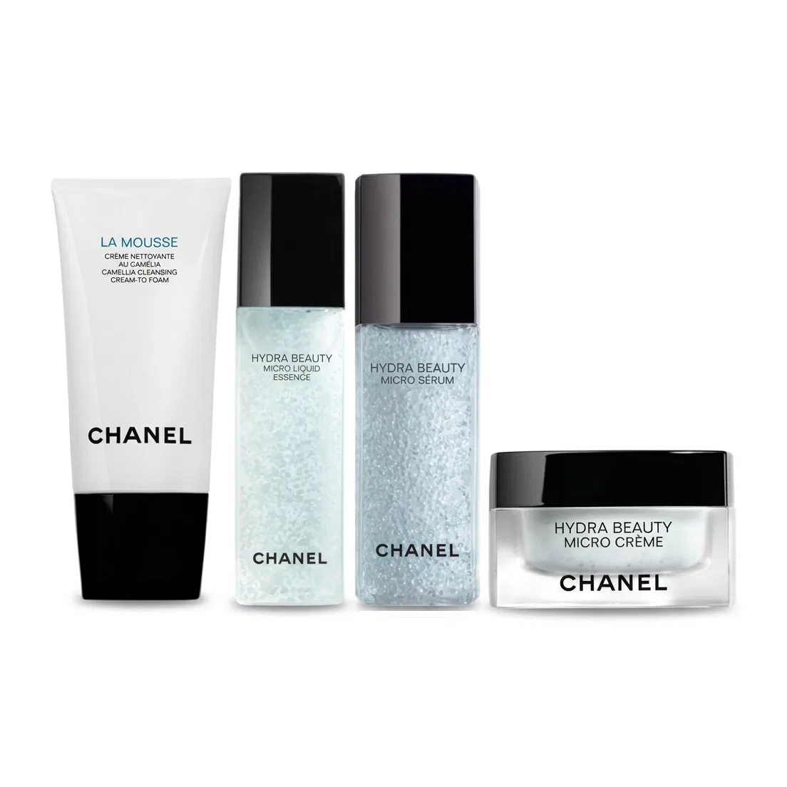 Набор средств для ухода за кожей CHANEL Set: Очищающая пенка+Эссенция+Гель+Крем