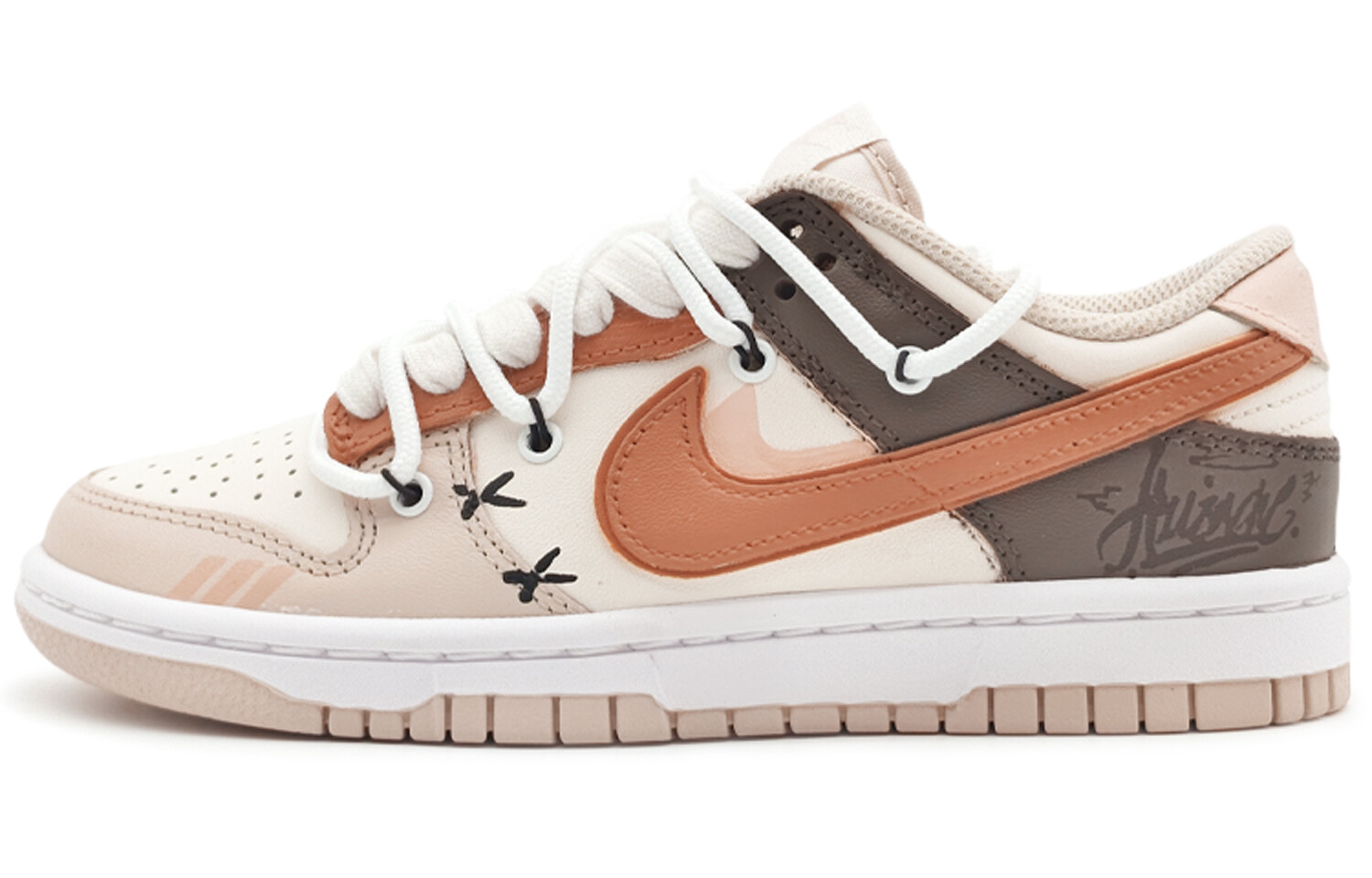 

Кроссовки Nike Dunk Skateboarding Shoes Women's Low-top Beige/brown, светло-желтый
