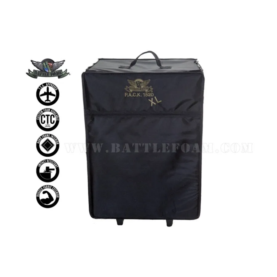 

ПАКЕТ. 1520 XL Molle со стандартным выгрузным лотком из пенопласта (черный), Battle Foam - P.A.C.K. 1520 Cases