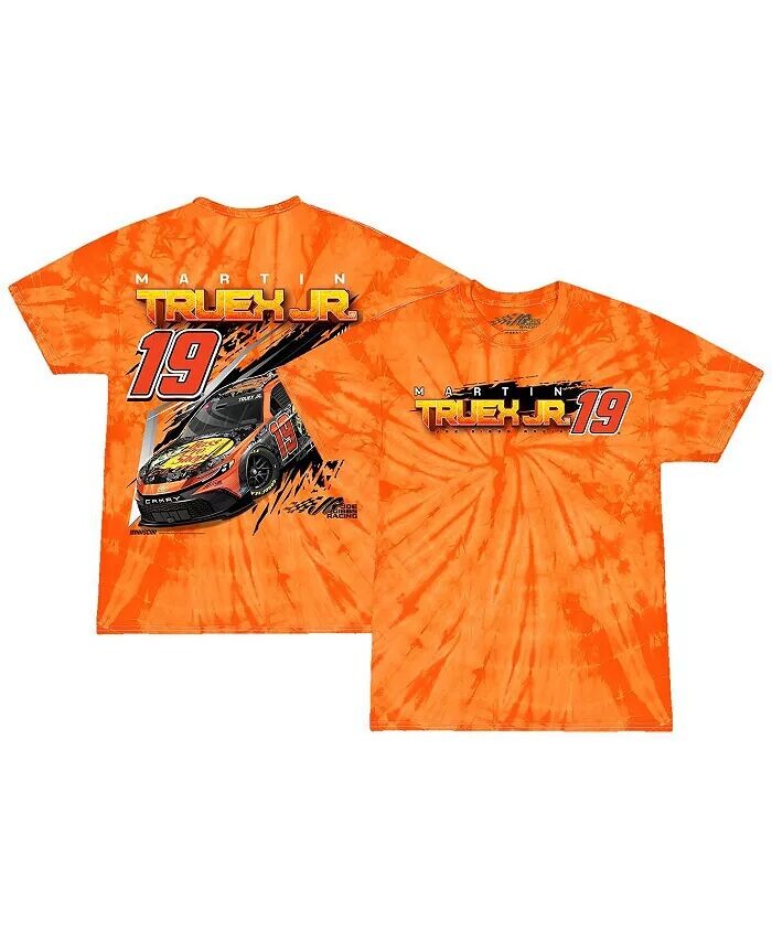 

Оранжевая футболка Big Boys and Girls Martin Truex Jr Bass Pro Shops Car Tie-Dye Joe Gibbs Racing Team Collection