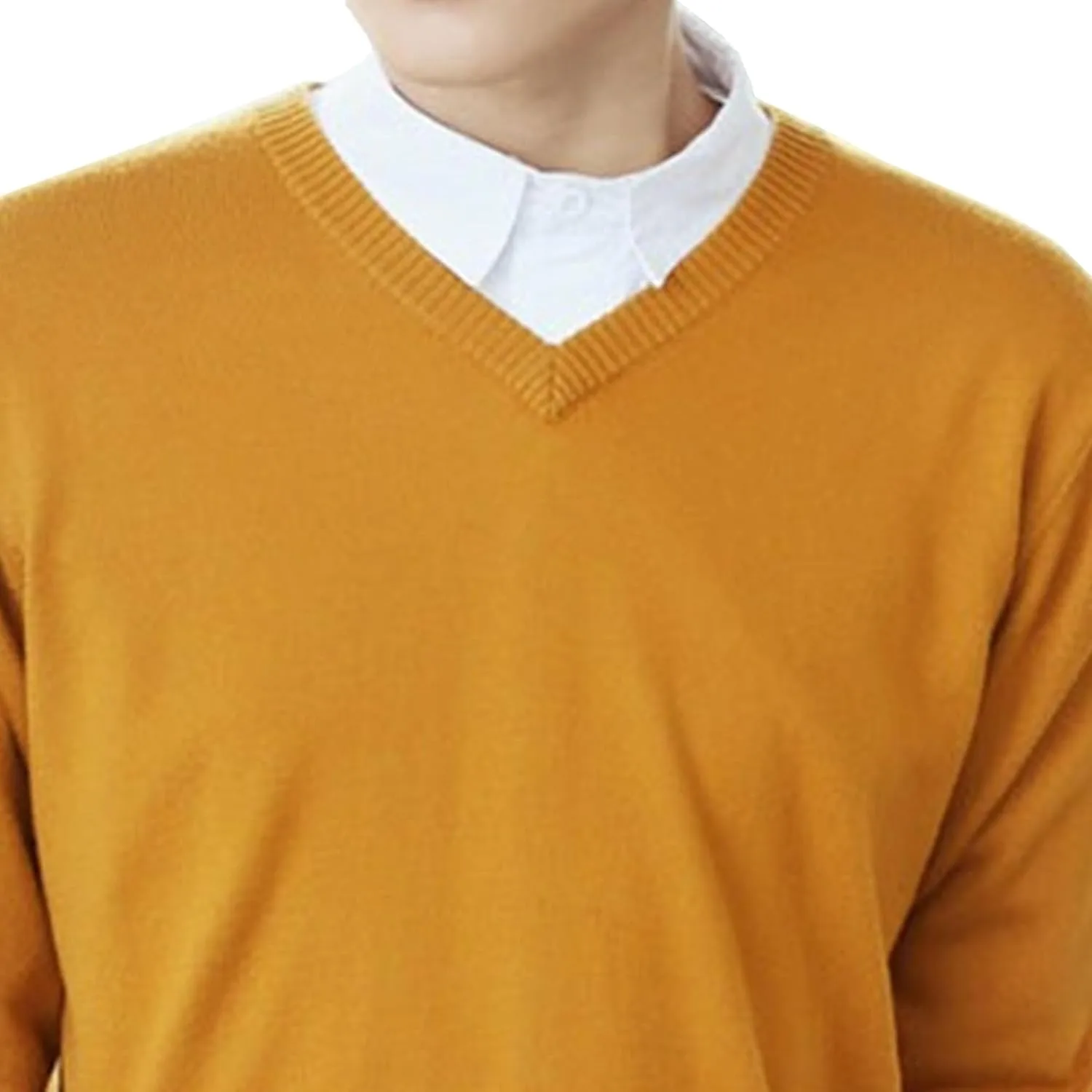 Мужской легкий вязаный пуловер V-образным вырезом Big & Tall Relaxed Fit — фото 4