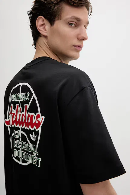 Футболка с принтом Tournament Adidas Originals, черный — фото 4