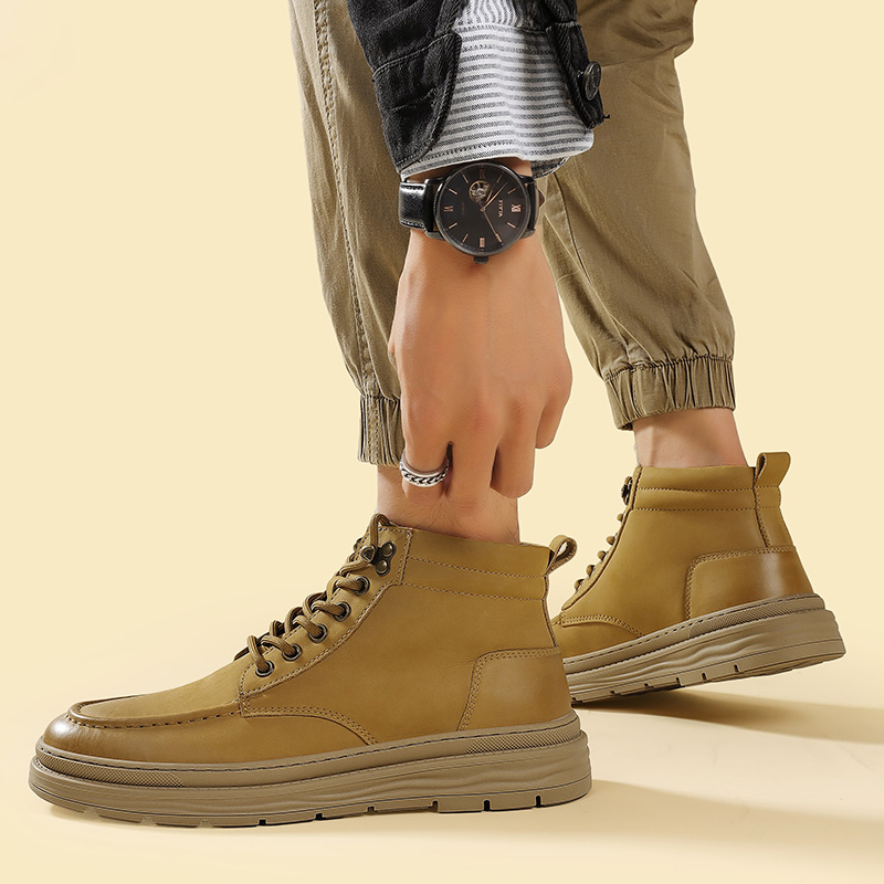 Bull Thunder Короткие ботинки Martin мужские земляно-желтые утепленные, цвет Earth Yellow Insulated Shoes — фото 3