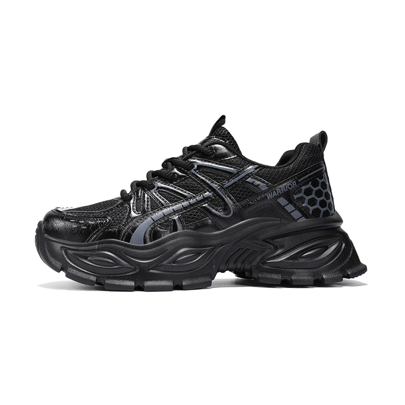 

WARRIOR Высокие массивные кроссовки для мужчин, черные, с увеличенной высотой, устойчивые к истиранию, легкие и нескользящие