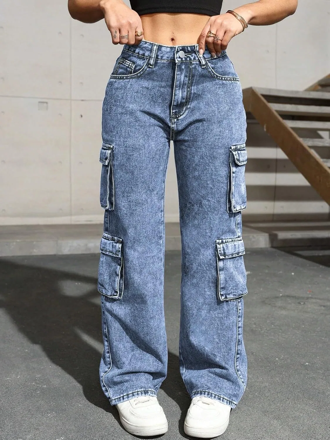 Джинсы Baggy, деним, Medium Wash — фото 4