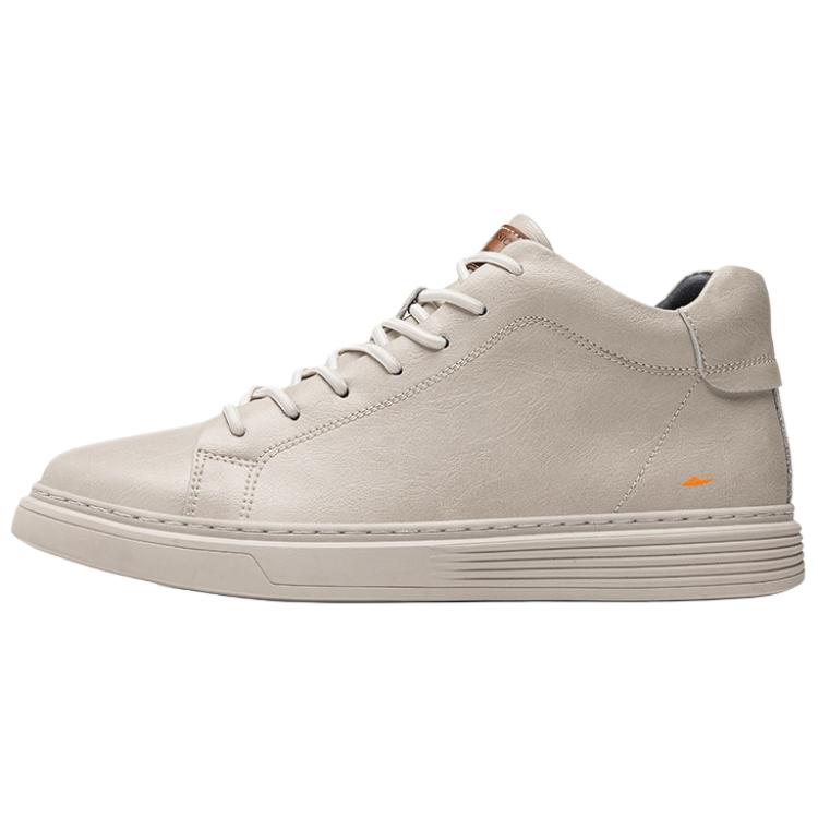 

Kuding Мужские скейтерские кроссовки мидтоп черно-бежево-коричневые с бежевой флисовой подкладкой, цвет Beige Fleece-Lined