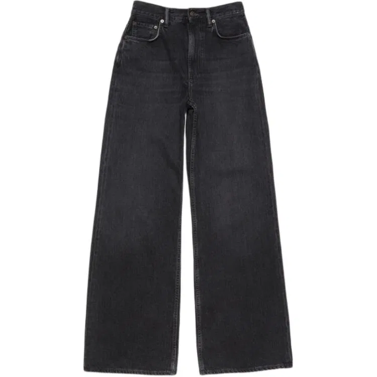 Джинсы с высокой посадкой широкие Acne Studios Black